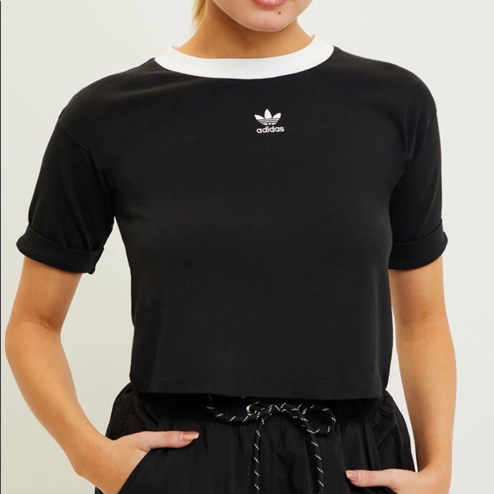 Adidas Cropped Ringer Tee